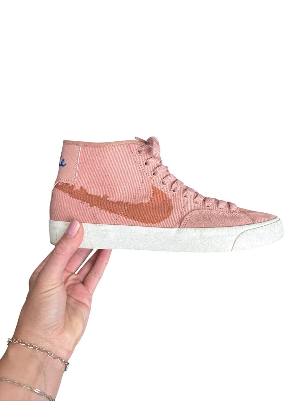 Nike SB Zoom Blazer Mid Pink Canvas Skate Shoes Sneakers Men’s 8.5 Women’s 10